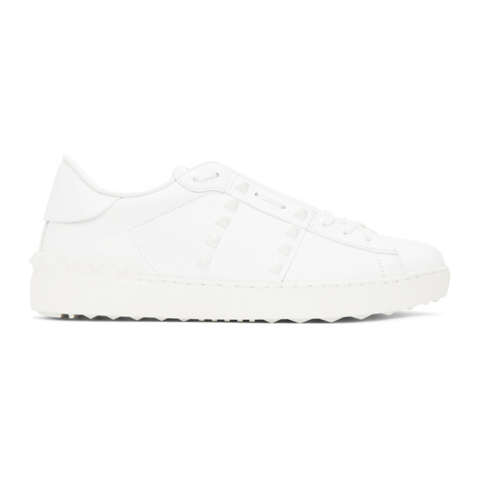 VALENTINO WHITE VALENTINO GARAVANI ROCKSTUD UNTITLED SNEAKERS