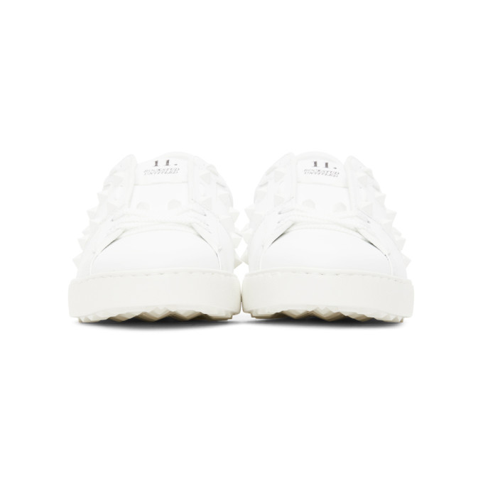 VALENTINO WHITE VALENTINO GARAVANI ROCKSTUD UNTITLED SNEAKERS