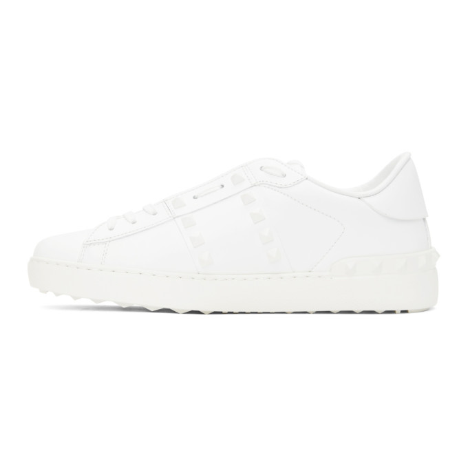 VALENTINO WHITE VALENTINO GARAVANI ROCKSTUD UNTITLED SNEAKERS