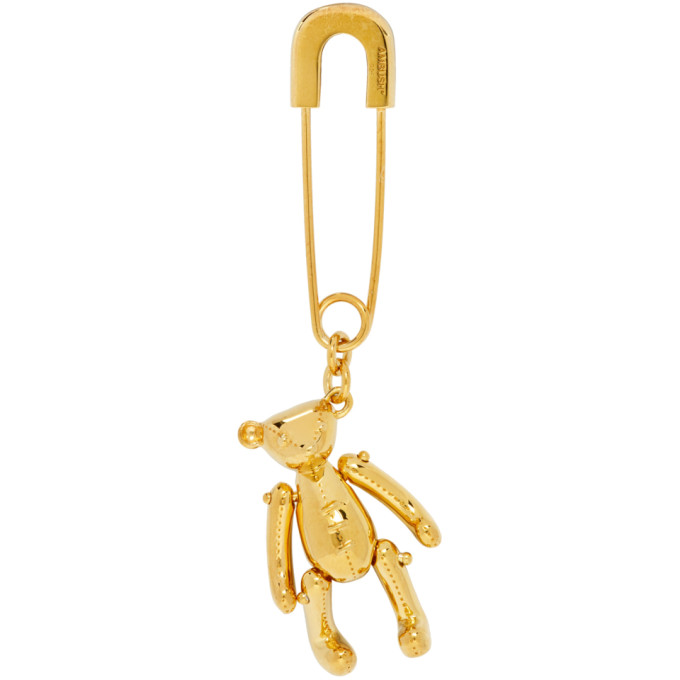 AMBUSH GOLD SINGLE TEDDY BEAR CHARM EARRING