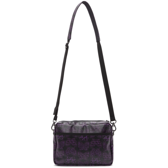 Needles Black and Purple PVC Papillon Bag