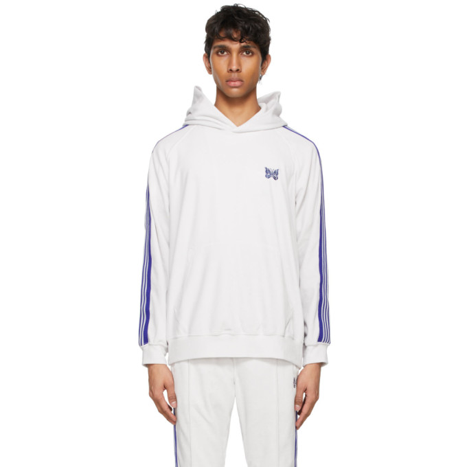 NEEDLES WHITE VELOUR TRACK HOODIE