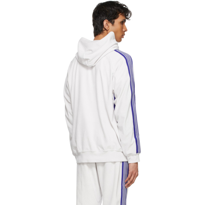 NEEDLES WHITE VELOUR TRACK HOODIE