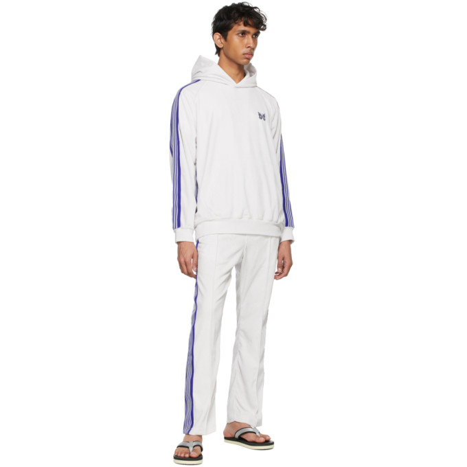 NEEDLES WHITE VELOUR TRACK HOODIE