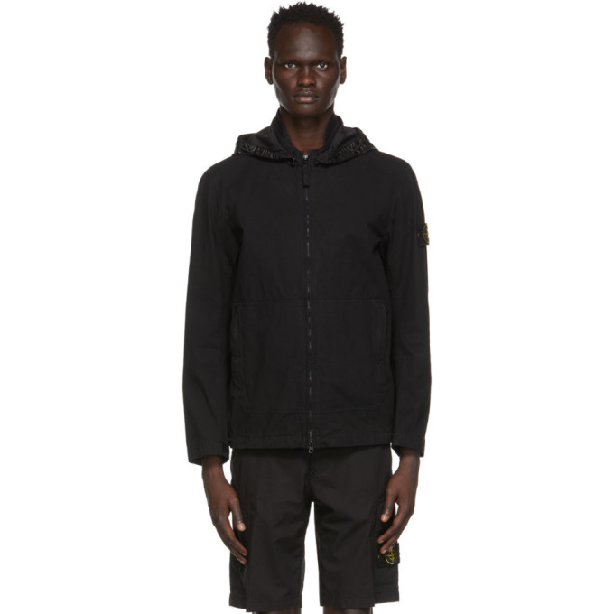 Stone Island Black Cordura® Detachable Hood Jacket