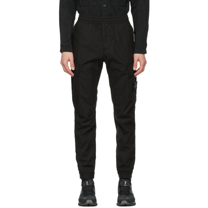 Stone Island Black Cotton Cargo Pants