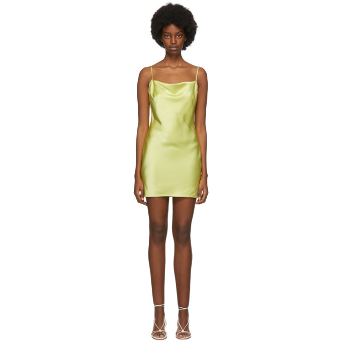 Nanushka SSENSE Exclusive Yellow Satin Lotti Tank Dress