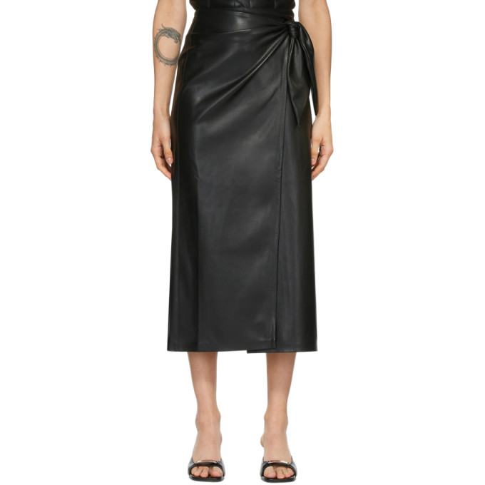 Nanushka Black Vegan Leather Amas Skirt