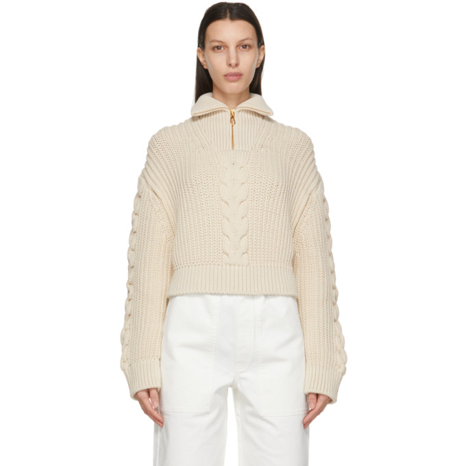 Nanushka Off-White Eria Zip-Up Sweater