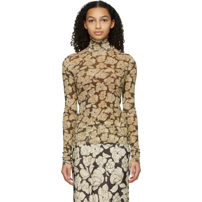 Nanushka Brown and Beige Herri Turtleneck