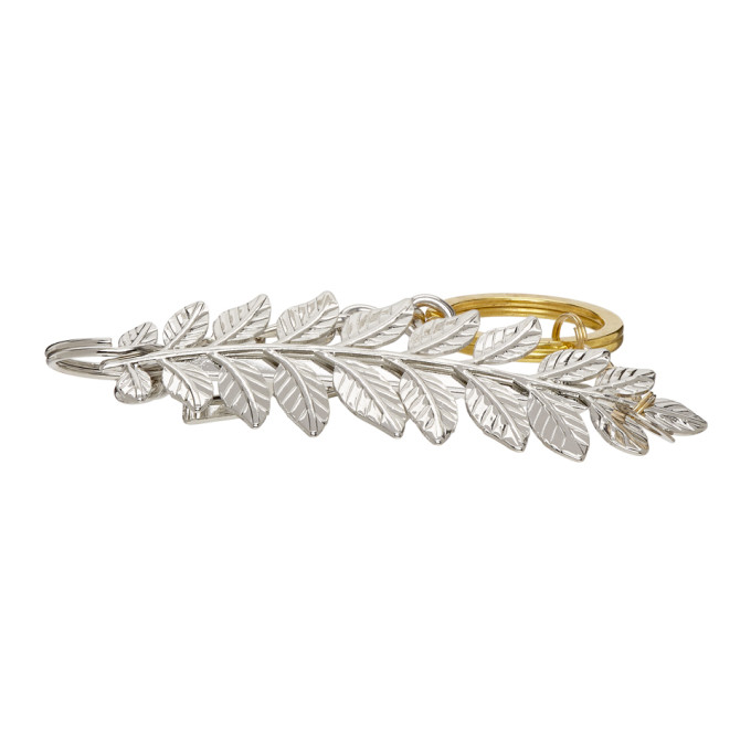 Bless Silver and Gold Feather Materialmix Bracelet