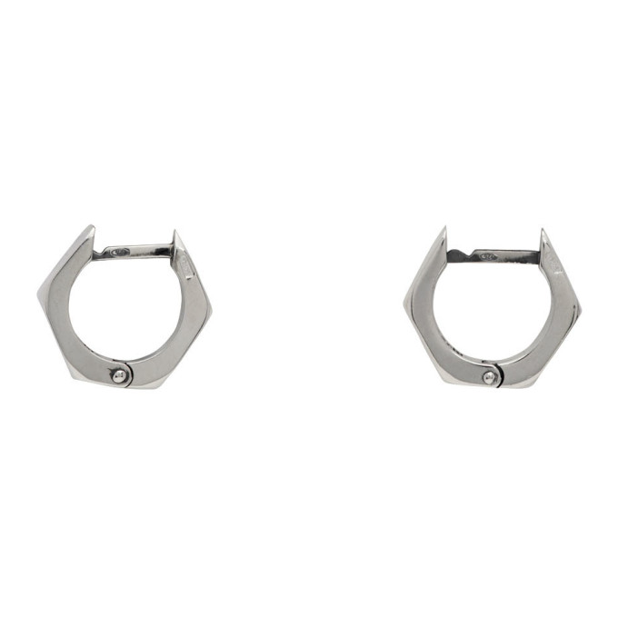 Emanuele Bicocchi Silver Hexagonal Bolt Earrings