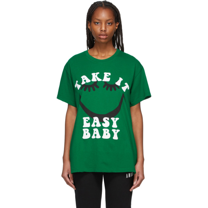 Amiri Take It Easy Baby Short Sleeve Tee Shirt Green