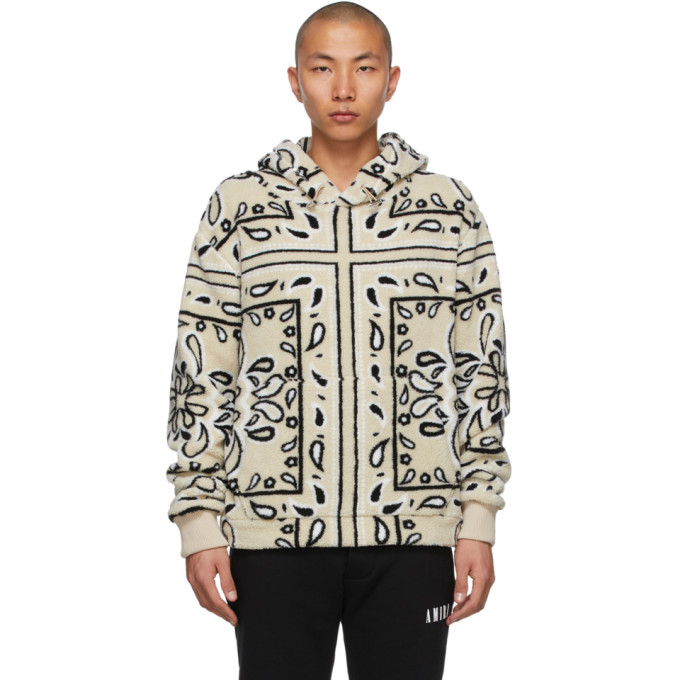 AMIRI Beige Fleece Bandana Print Jacket