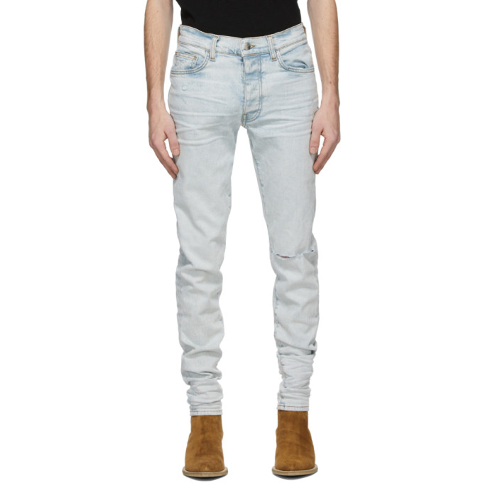 AMIRI Blue Slit Knee Jeans