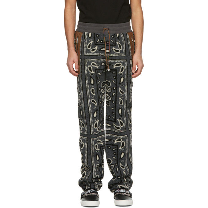 AMIRI Grey Fleece Bandana Sweatpants