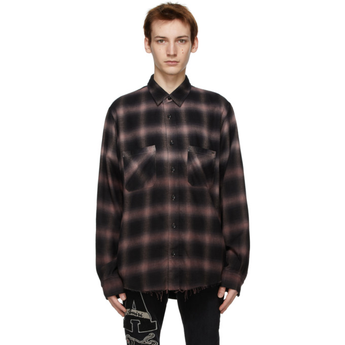 AMIRI Black and Brown Core Shadow Plaid Shirt