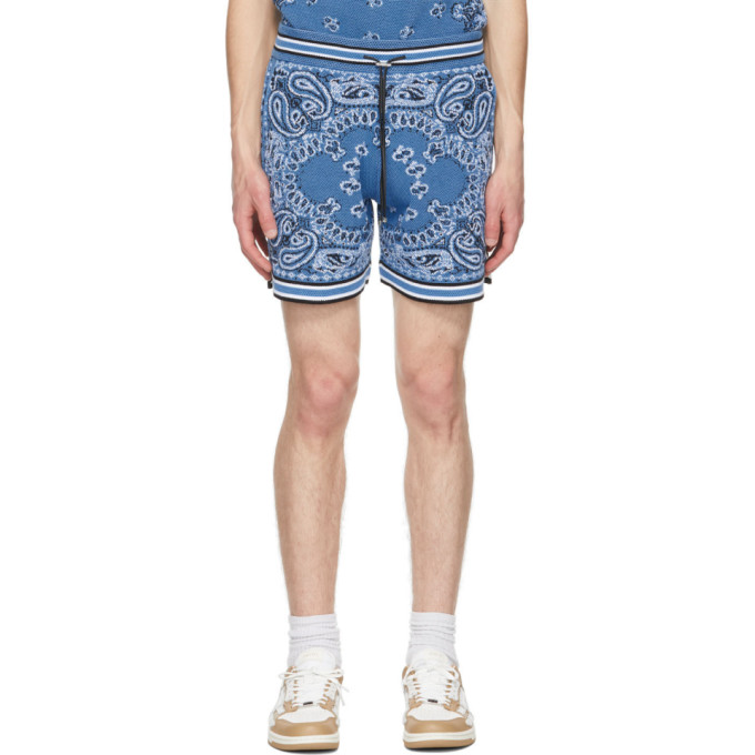 AMIRI BLUE BANDANA B-BALL SHORTS