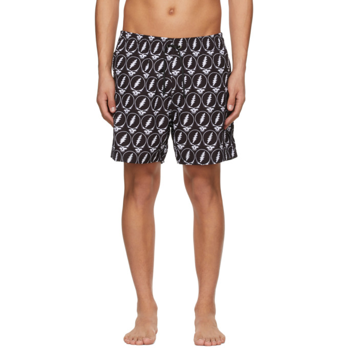 AMIRI Black Grateful Dead Edition Skull Swim Shorts