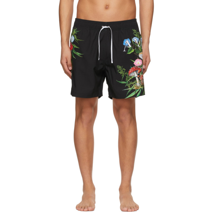 AMIRI Black Psychedelic Swim Shorts