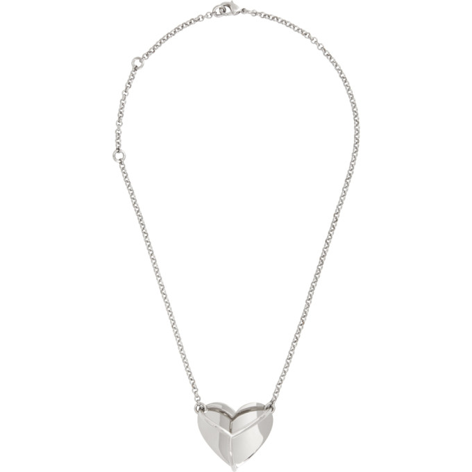 Y/project Silver Shield Y Heart Necklace