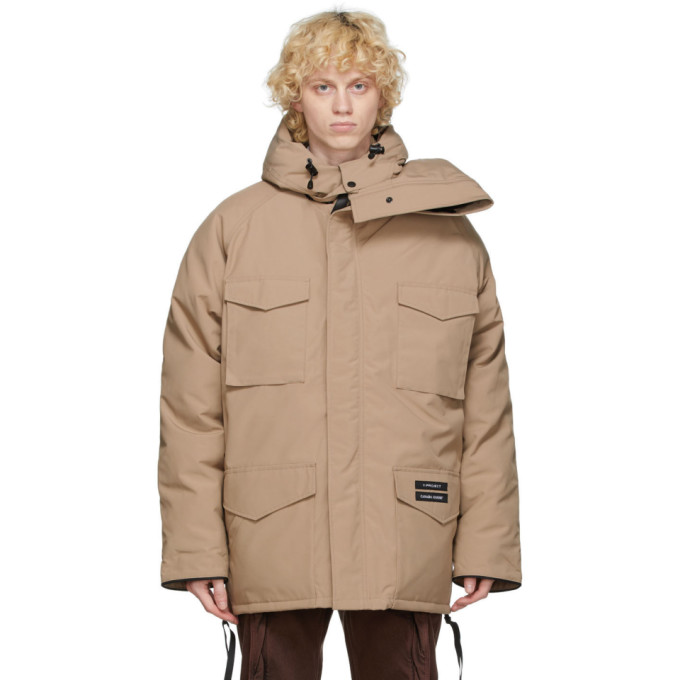 Y/Project SSENSE Exclusive Beige Canada Goose Edition Down Constable Parka