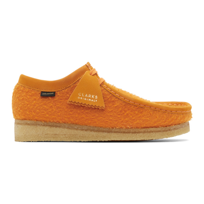 Aime Leon Dore Orange Clarks Originals Edition Wool Wallabee Boots