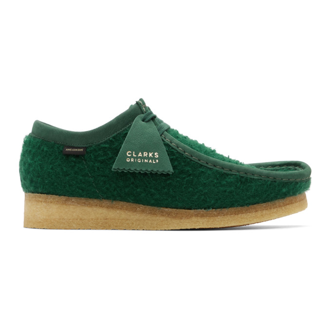 Aime Leon Dore Green Clarks Originals Edition Wool Wallabee Boots