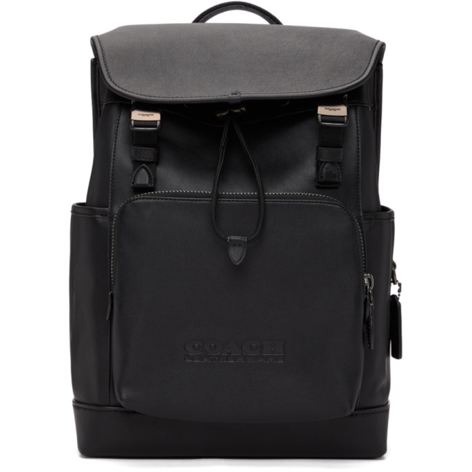 Coach 1941 Black League Flap Backpack