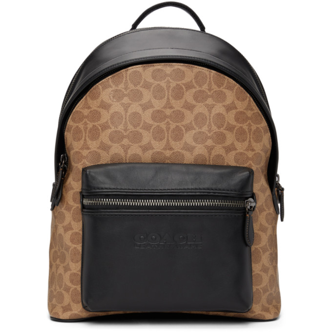 Coach 1941 Tan and Black Signature Charter Backpack