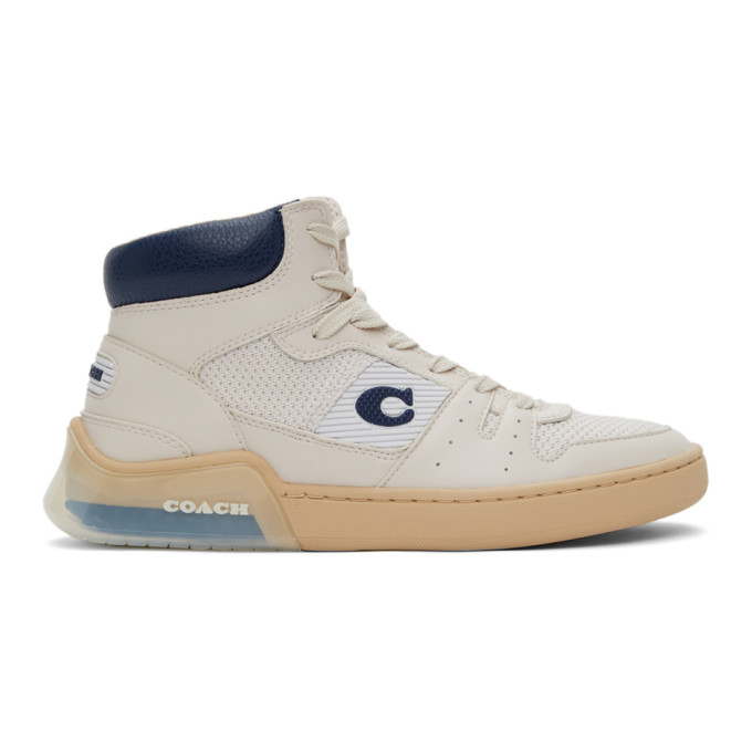 Coach Citysole Signature Canvas & Leather High-top Sneakers In Chalk True Navy