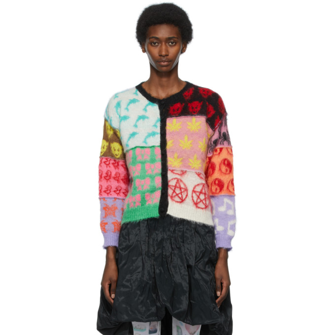 Ashley Williams Multicolor Mohair Patchwork Cardigan