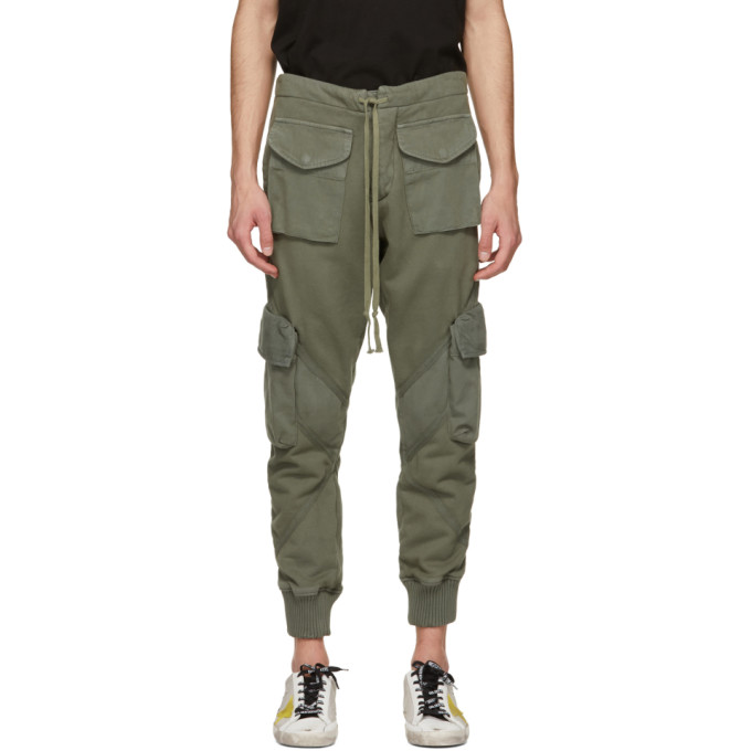 Greg Lauren Khaki Utility Sweat Cargo Pants