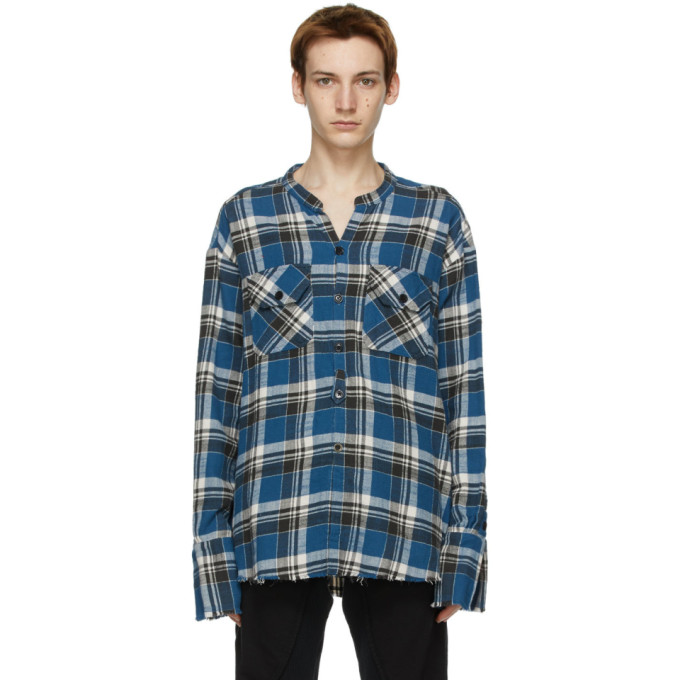 Greg Lauren Blue Plaid Classic Studio Shirt