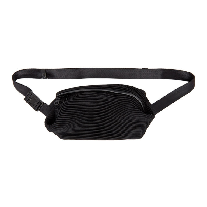 Pleats Please Issey Miyake Black Bias Pleats Waist Bag