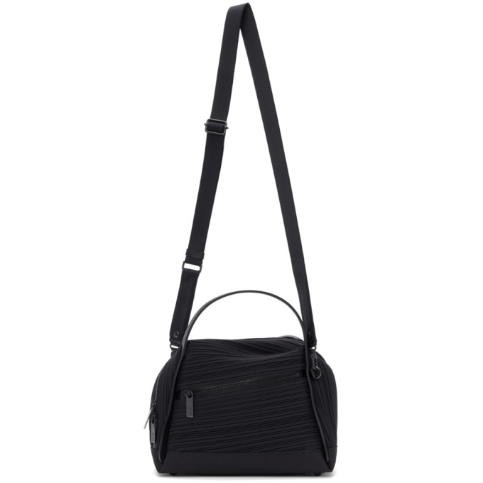 Pleats Please Issey Miyake Black Bias Pleats Shoulder Bag