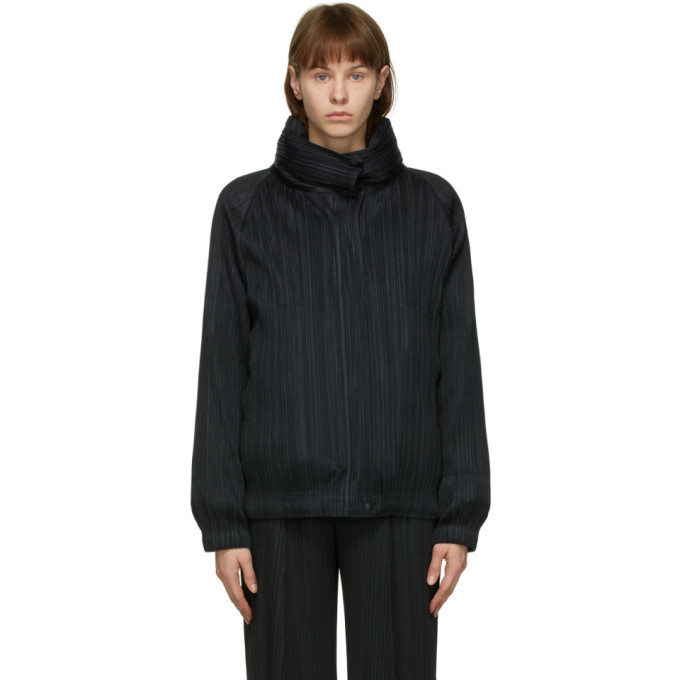 Pleats Please Issey Miyake Black Down Removable Liner Jacket