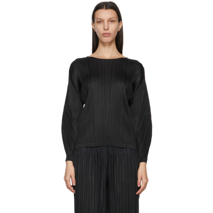 Pleats Please Issey Miyake Black Monthly Colors January Sweater