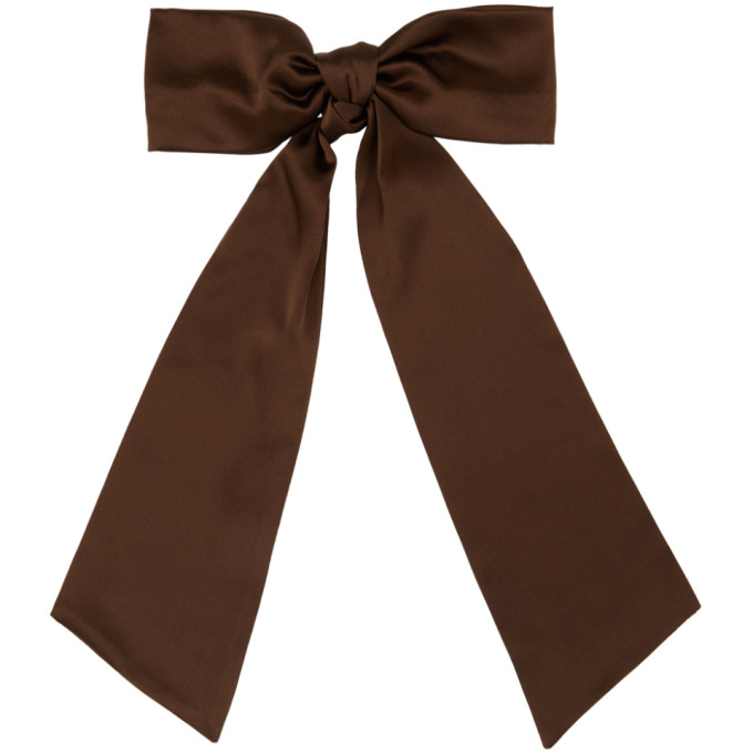 Sophie Buhai Brown Satin Oversized Bow