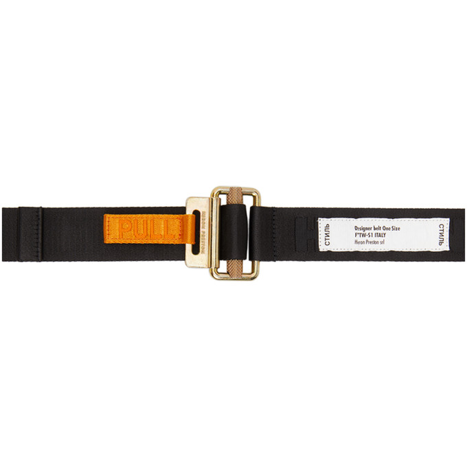 Heron Preston Black and Orange Tape Belt