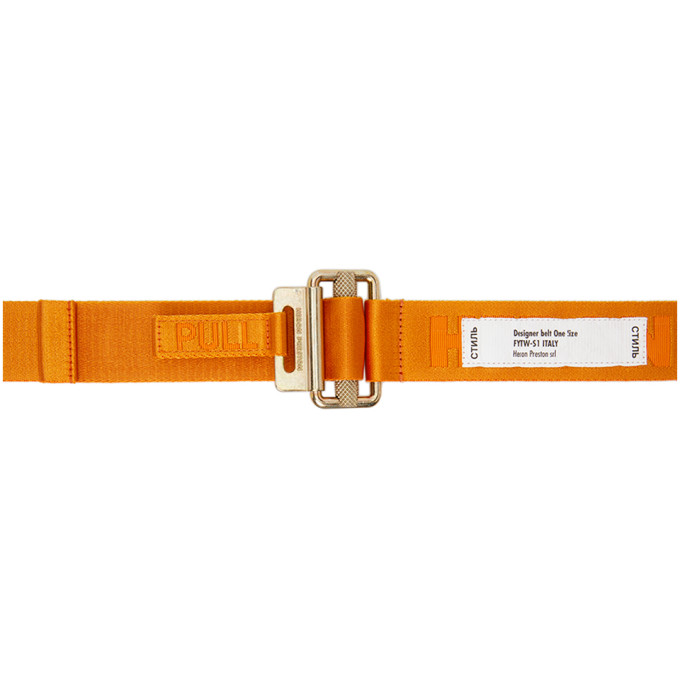 Heron Preston Orange and Gold Tape Belt