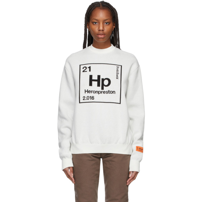 Heron Preston Off-White Knit HP Periodic Logo Sweatshirt