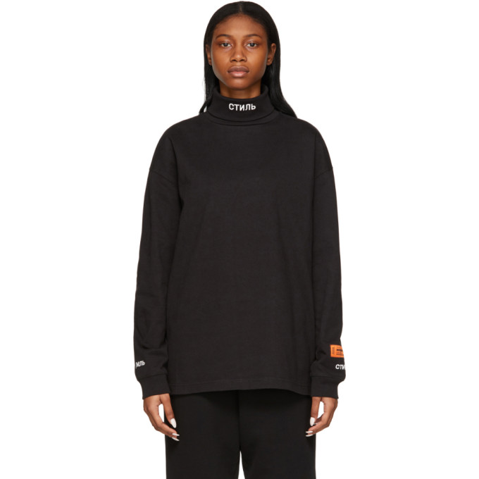 Heron Preston Black Roll Neck Style Turtleneck