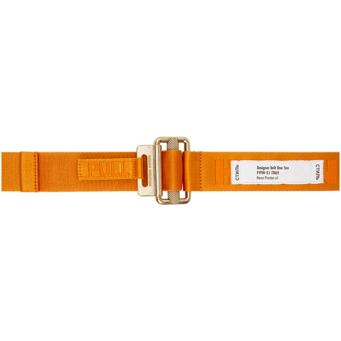 Heron Preston Orange and Gold Tape Belt