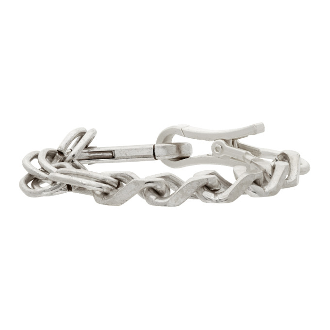 Heron Preston Silver Multichain Bracelet