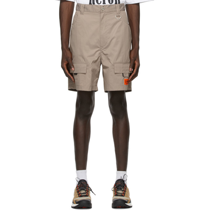 Heron Preston Taupe Cargo Shorts