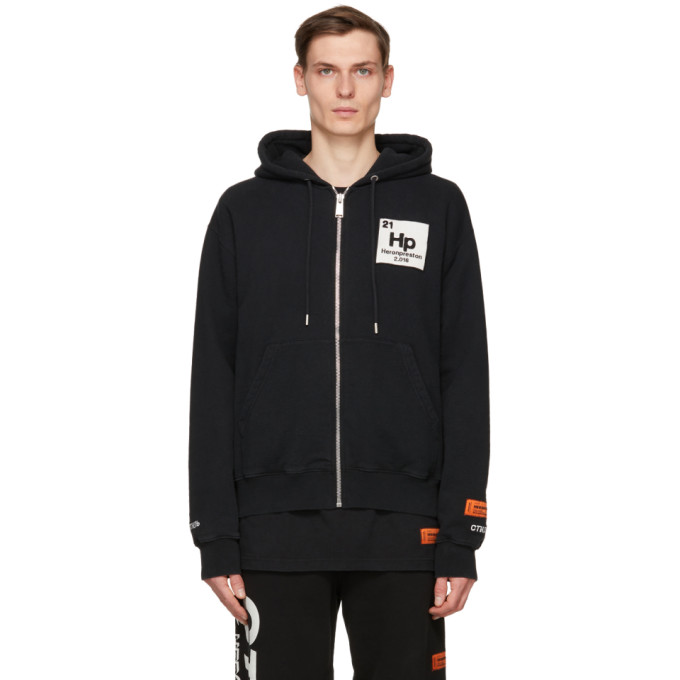 Heron Preston Black Herons Halo Zip-Up Hoodie