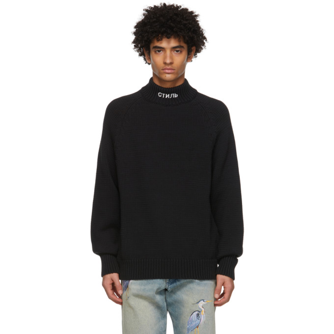 Heron Preston Black Knit Style Sweater