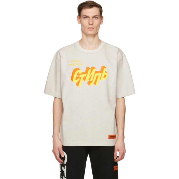 Heron Preston Grey Style Poster T-Shirt