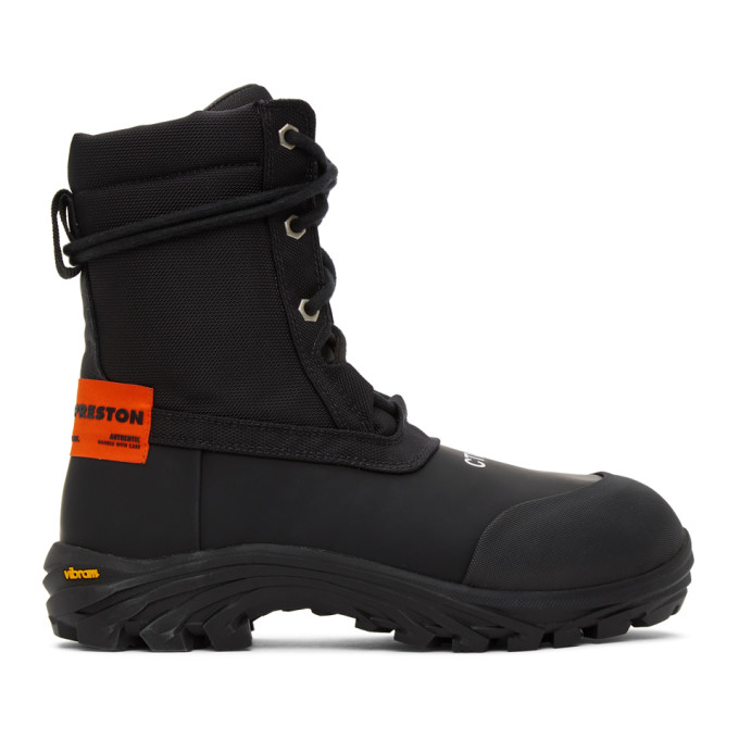 Heron Preston Black and Orange Security Boots